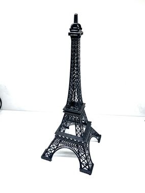 Eiffel Tower black metal Statue Paris France 15" 2-piece assembly design